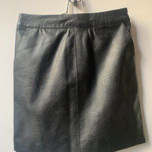 A-Line Faux Leather Skirt